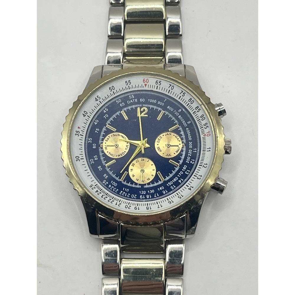 Vintage Haband Silver and Gold Tone Men's Chronograph Watch - Needs Battery